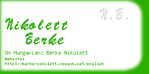 nikolett berke business card